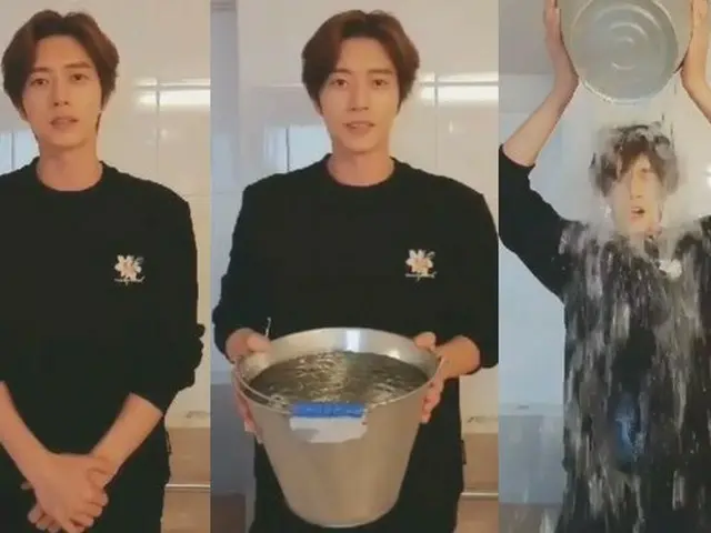 Park Hae Jin, a popular actor in Asia, participates in the Ice Bucket Challenge.Park Hae Jin wearing