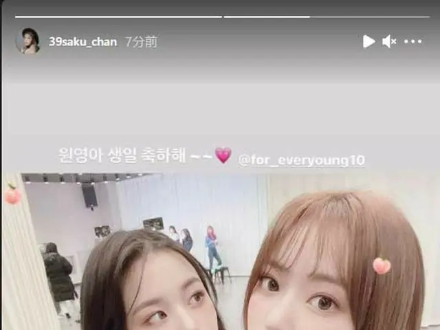 Miyawaki Sakura Zhang Yuanying trong "IZONE" mừng sinh nhật. ..