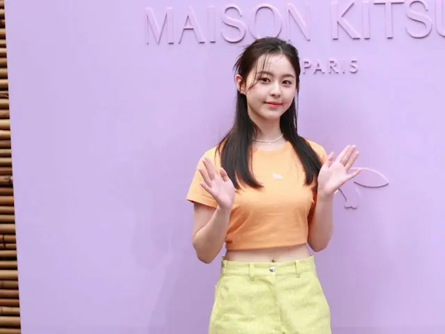 Nữ diễn viên Park Ji Hu đã tham dự sự kiện ra mắt "Maison Kitsune" Baby Fox vào 