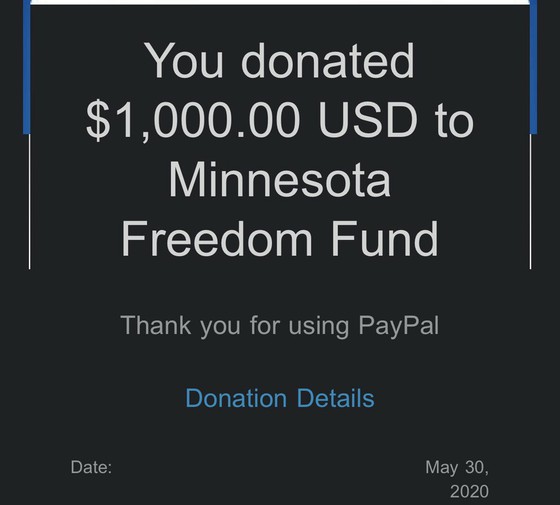Day6 Jae đã quyên góp 1.000 đô la cho Quỹ Tự do Minnesota.