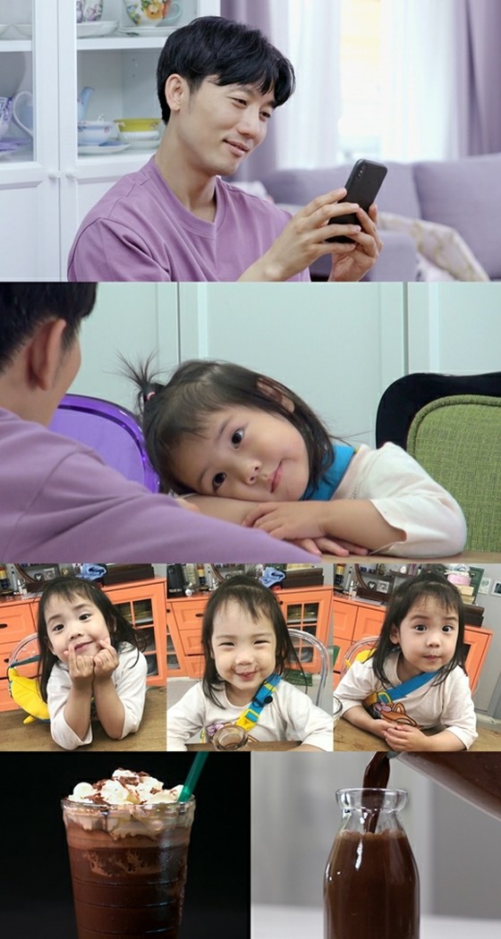 Diễn viên Ki Tae Yeon làm sữa sô cô la cho con gái = "nhà hàng tiện lợi"