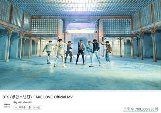 [Chính thức] Các video âm nhạc "BTS" và "FAKE LOVE" vượt quá 700 triệu lượt xem