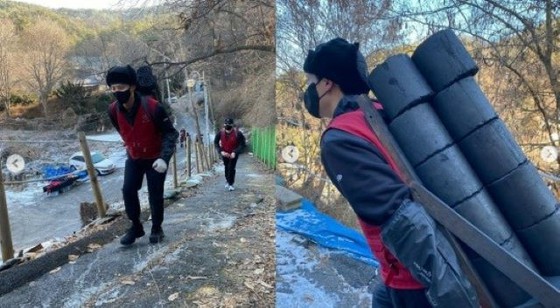 Diễn viên ``Thiên thần'' Park BoGum, than bánh tình nguyện mang đến mùa đông ấm áp... Ca sĩ Sean ``gánh 15 cái một lúc''