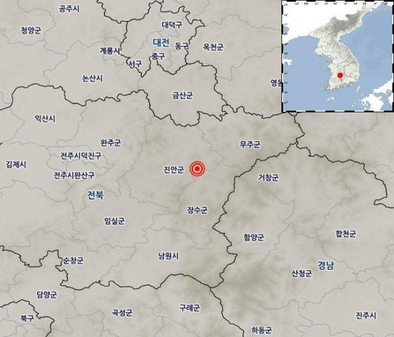 ``Giường tôi rung chuyển''… Trận động đất M3.5 Jeollabuk-do Jangsu = Hàn Quốc