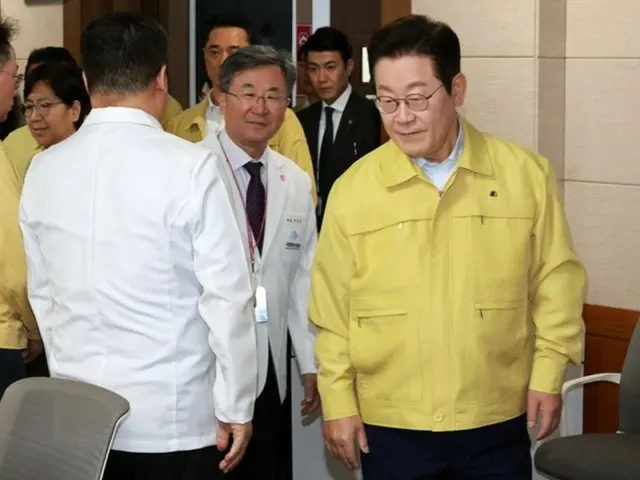 29日、国立中央医療院で開かれた救急医療現場懇談会に参加した李在明大統領