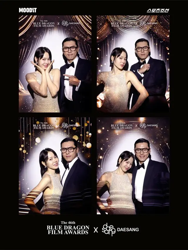 ソン・イェジン、夫ヒョンビンとの“人生4カット”を見る日が来るなんて…腰を包み込む“密着スキンシップ”…「青龍映画賞」女優主演賞受賞に感謝いっぱい