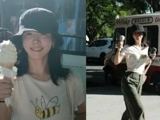 Nữ diễn viên Han Ji Min, bạn có hạnh phúc không? Nhảy trên không với kem trên tay