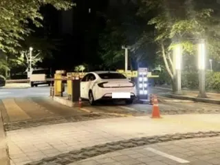 Xe chưa đăng ký bị chặn ở lối vào chung cư sau khi bị từ chối vào = Hàn Quốc