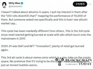 Willy Wu: “Sức mạnh theo mùa của altcoin sẽ dần yếu đi trong tương lai”