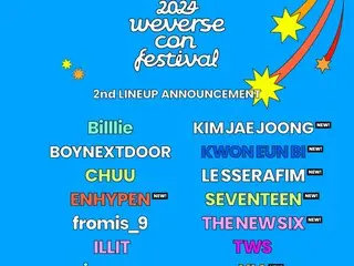Với sự tham gia của XIA (Kim Jun Su (Xia)), Kim Jaejung và những người khác! Lễ hội âm nhạc toàn cầu “2024 Weverse Con” do HYBE tổ chức
 Festival” phiên bản thứ 2 đã được công bố! SEVENTEEN, LÊ
 SSERAFIM, ENHYPEN và những thứ khác sẽ xuất hiện